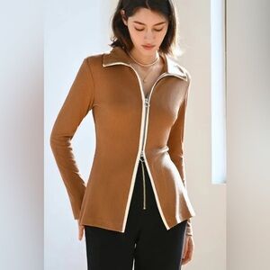 Petite Studio Tan Everly Cardigan